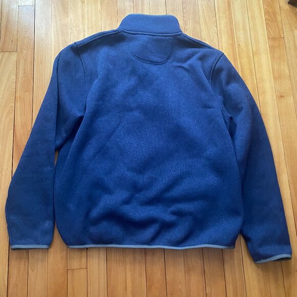 LL Bean Men's Navy Fleece 1/4 Snap‎ Closure Pullover Jacket H10 - Picture 2 of 4